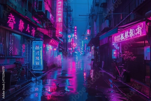 A cityscape with neon lights in the background  Neon Noir Cityscape stock Photo background  Neon noir cityscape imagine and a futuristic city with neon lights background  Neon noir cityscape imagine a