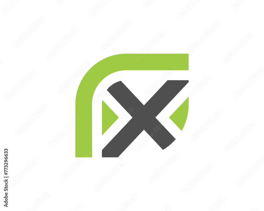 Obraz premium letter x leaf shape logo template design