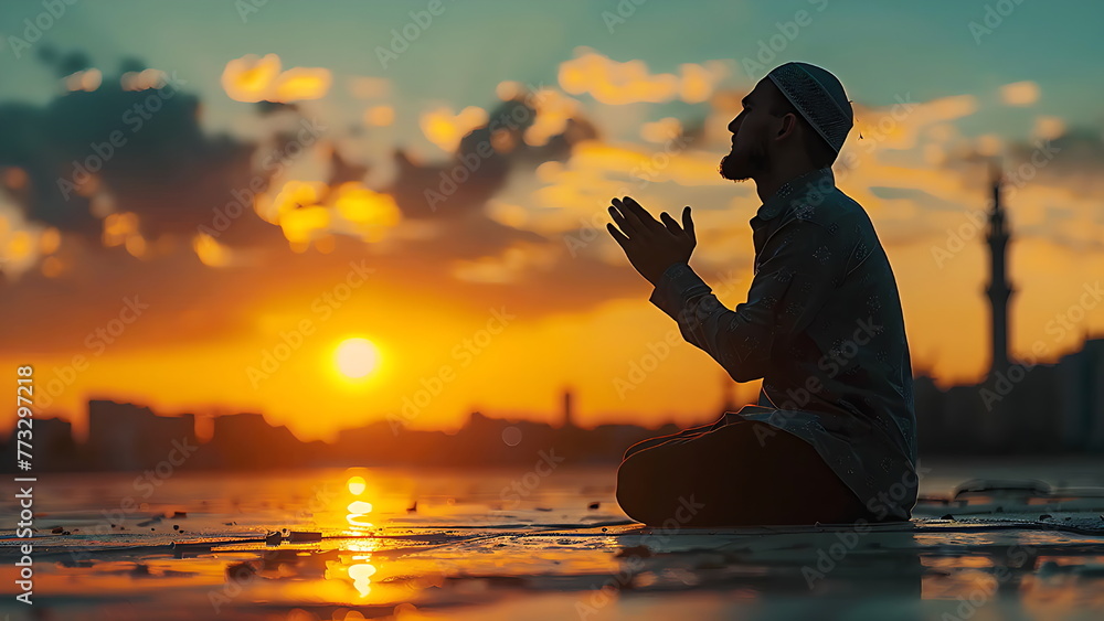a man praying with generative ai
