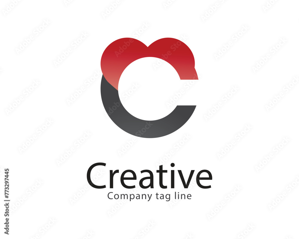 Vector c love logo template design Vector c love logo template design