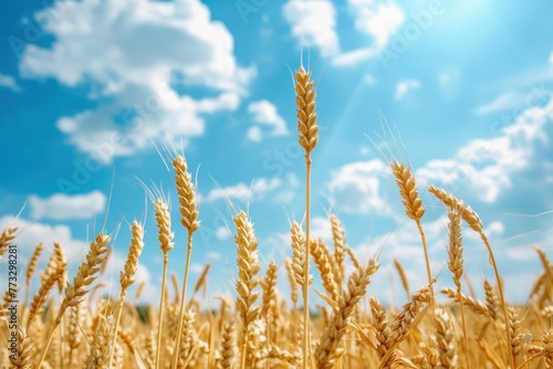 wheat field during nice sunny summer day photo