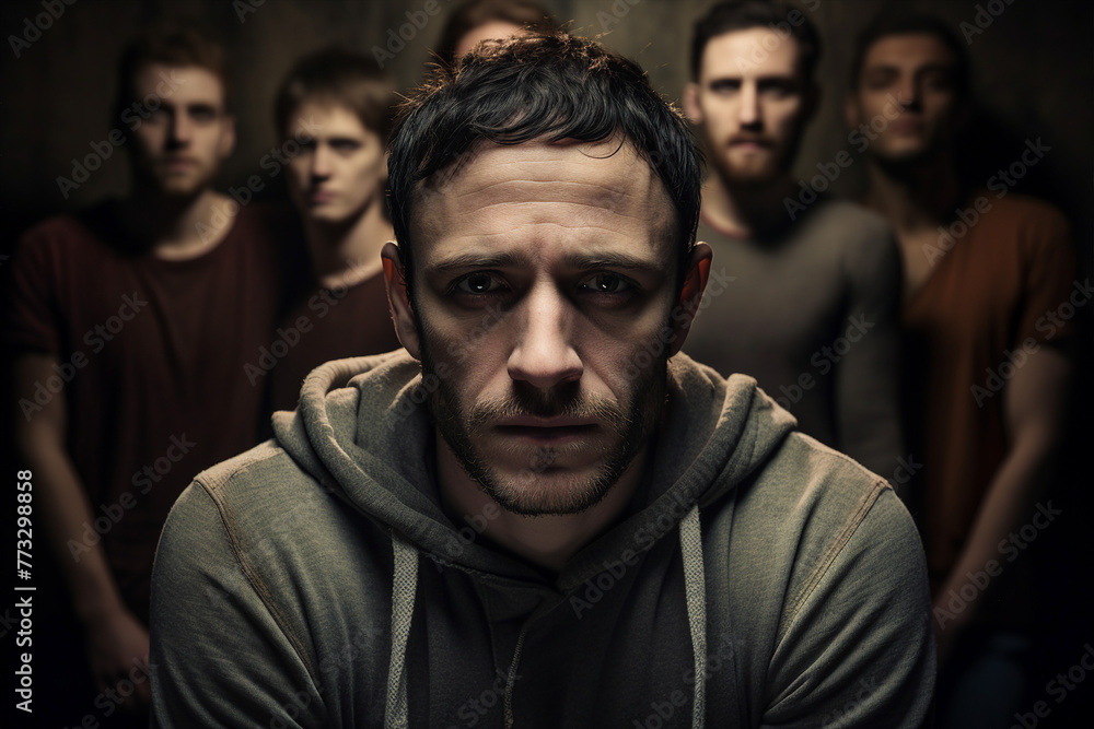 AI generated photo of man suffering from depression and mental health crisis AI generated photo of man suffering from depression and mental health crisis