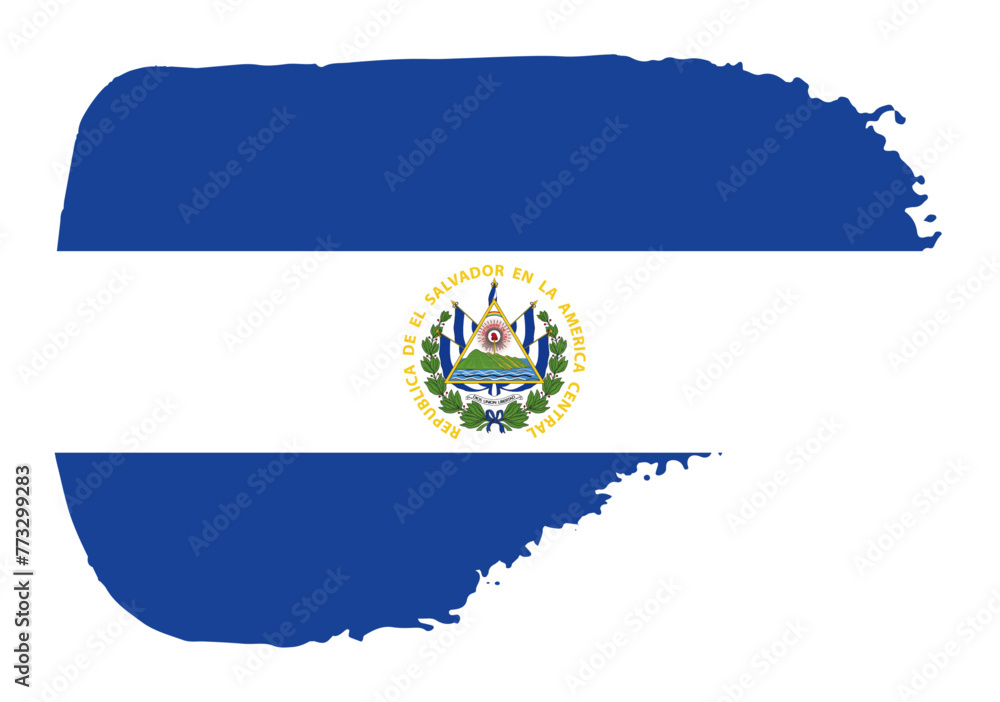 El Salvador flag with palette knife paint brush strokes grunge texture design. Grunge brush stroke effect El Salvador flag with palette knife paint brush strokes grunge texture design. Grunge brush stroke effect