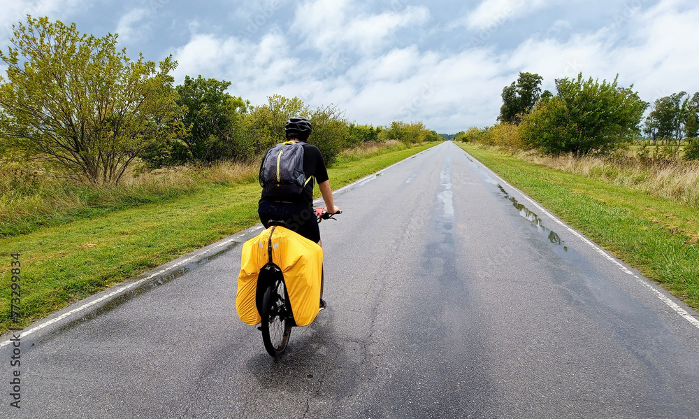 Fototapeta premium cyclotourism, person riding a bicycle