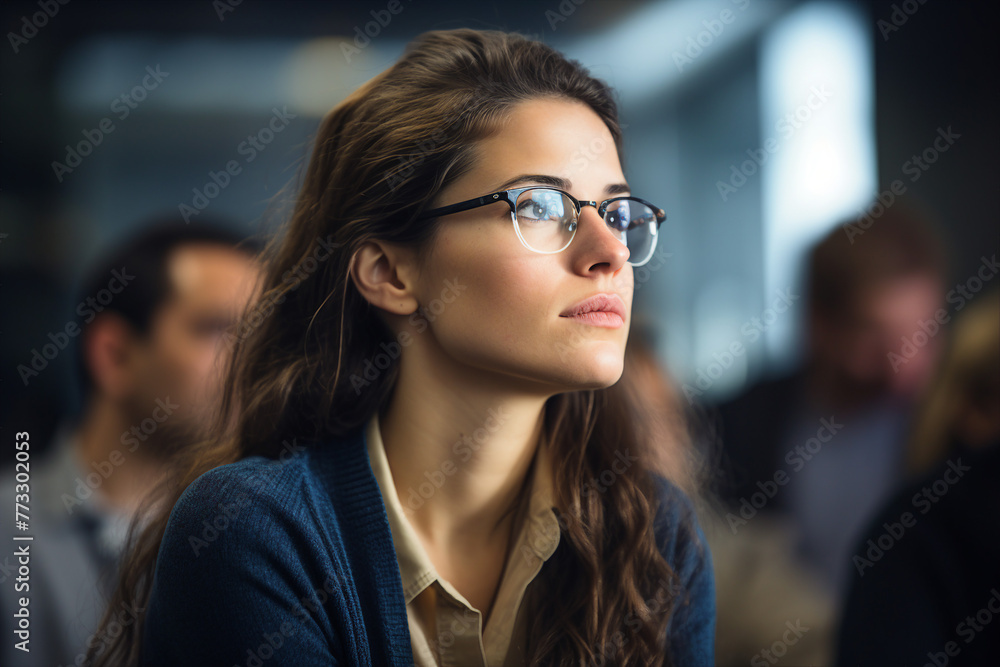 custom made wallpaper toronto digitalCorporate meeting with successful business people in modern workstation building Generative AI