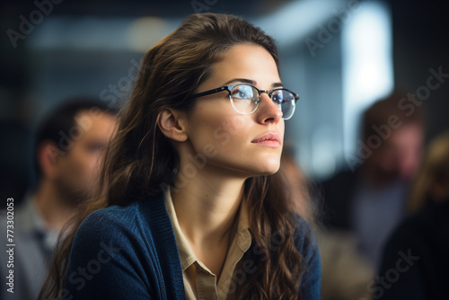 Wallpaper Mural Corporate meeting with successful business people in modern workstation building Generative AI Torontodigital.ca