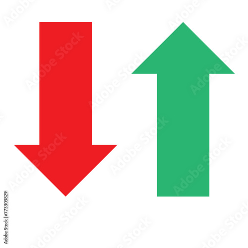 Free Download Simple up and down arrows. Upward, downward arrows in green and red isolated on white background, set of two. Flat style eps 10 vector illustration. - GFXLoad