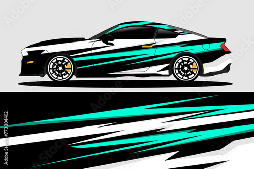 vector car sticker design Graphic abstract line racing background kit design for vehicle  racing car  rally