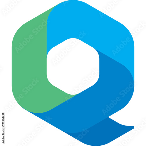 Q lettering design hexagon shape for decoration, website, web, mobile app, printing, banner, logo, poster design, etc. 