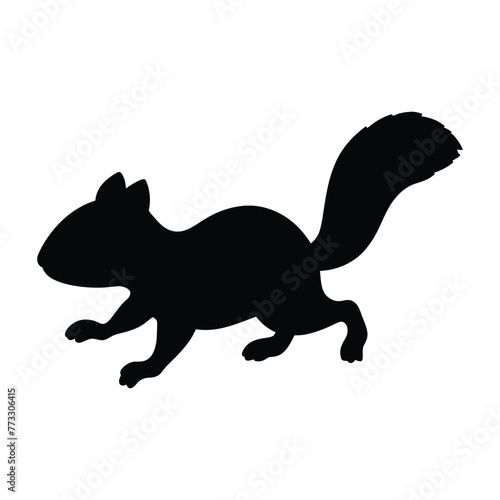 silhouette of chipmunk animal on white