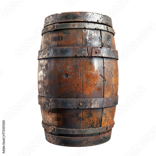 Metal barrel isolated on transparent background