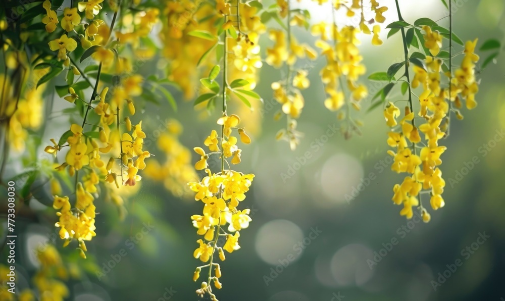 Laburnum flowers swaying in the breeze Laburnum flowers swaying in the breeze