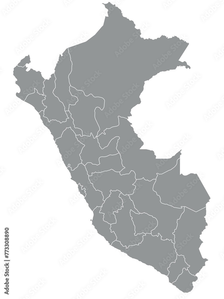 Outline of the map of Peru with regions