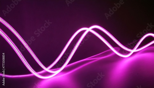 Abstract background with glowing neon lights in pulse shaped lines