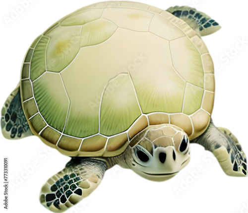 Close-up of a cute cartoon Sea Turtle Icon.