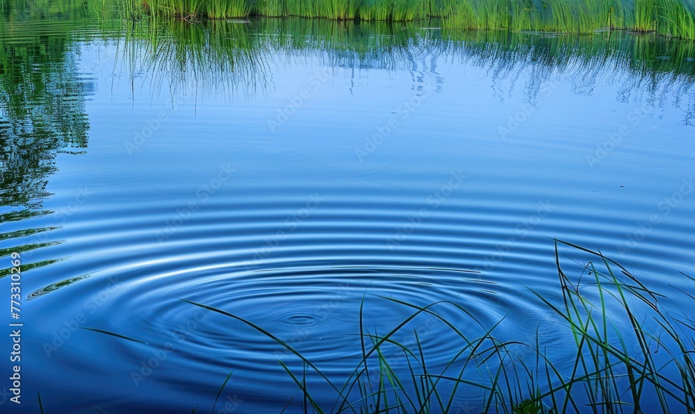 A gentle breeze causing ripples on the surface of a spring lake A gentle breeze causing ripples on the surface of a spring lake