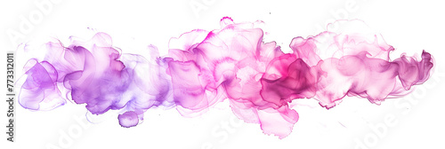 Pink and purple watercolor paint smudge on transparent background.