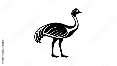a-picture-of--a-cassowary-icon-in-circle-log vector illustration