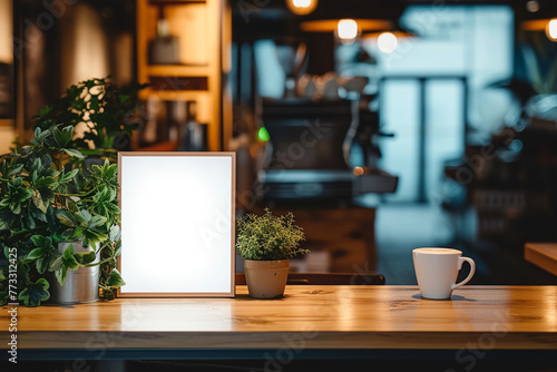 Blank frame mockups in front of a coffee shop 