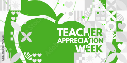 Teacher appreciation week banner, poster, illustation	