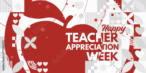 Teacher appreciation week banner, poster, illustation	