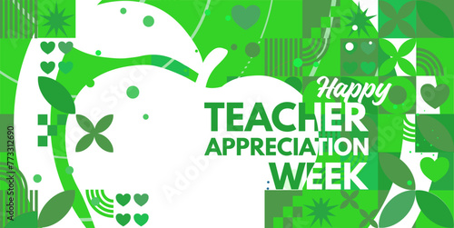 Teacher appreciation week banner, poster, illustation	