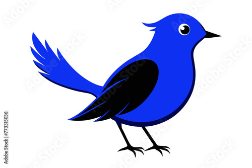  silhouette color image,Bluebell bird ,vector illustration,white background 