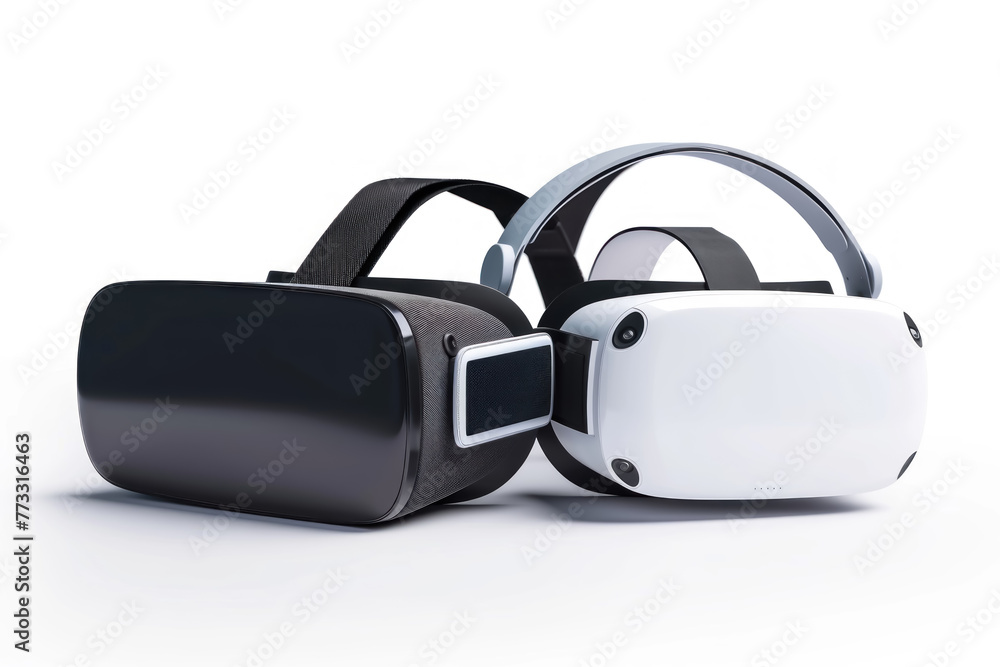 Augmented reality (AR) and virtual reality (VR) , isolated on a white background Augmented reality (AR) and virtual reality (VR) , isolated on a white background