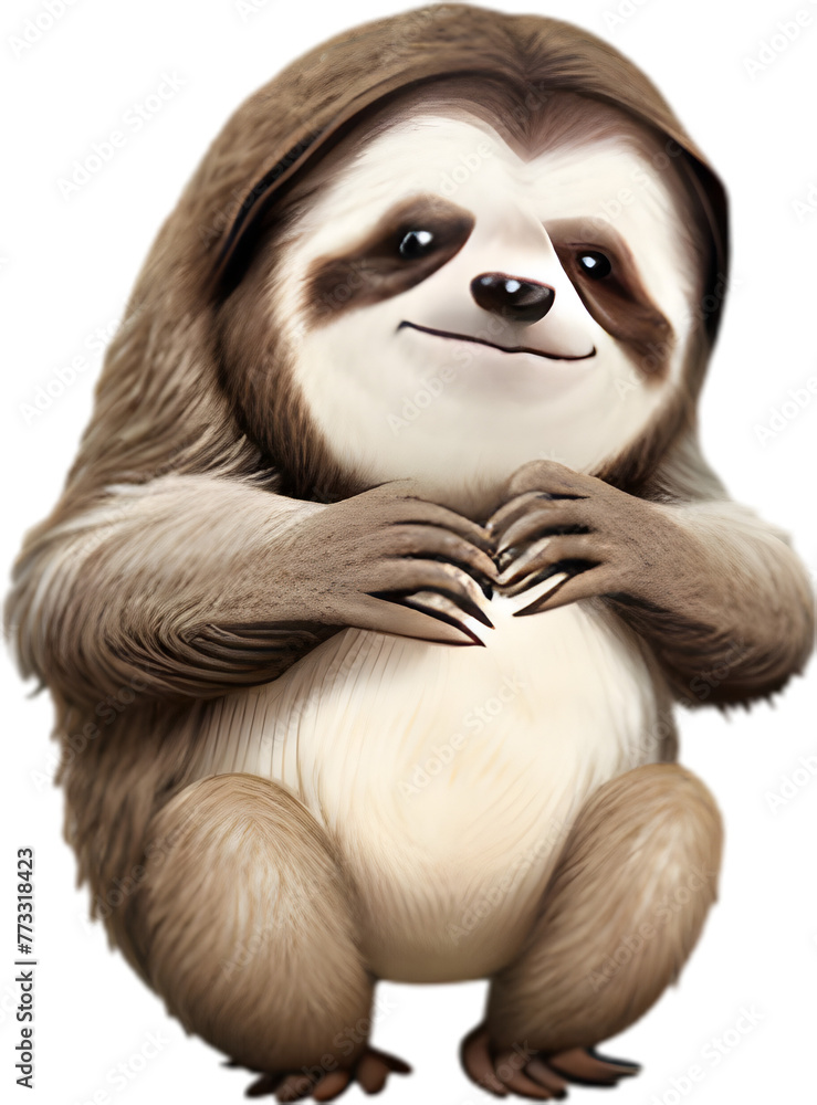 Close-up of a cute cartoon Sloth Icon.