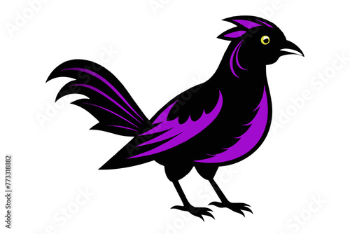  silhouette color image Cleo bird  vector illustration white background 