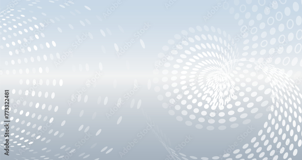 Fototapeta premium Science concept, twisted lines and circles. Abstract hi tech communication for presentation or banner. Sci-fi gray background with various technology elements.