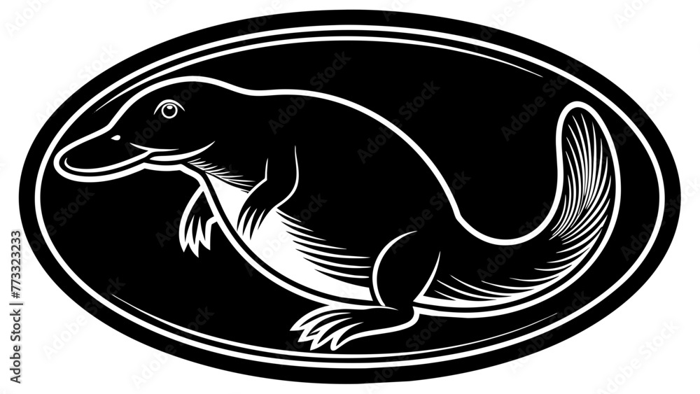 Fototapeta premium a-platypus-icon-in-circle-logo vector illustration