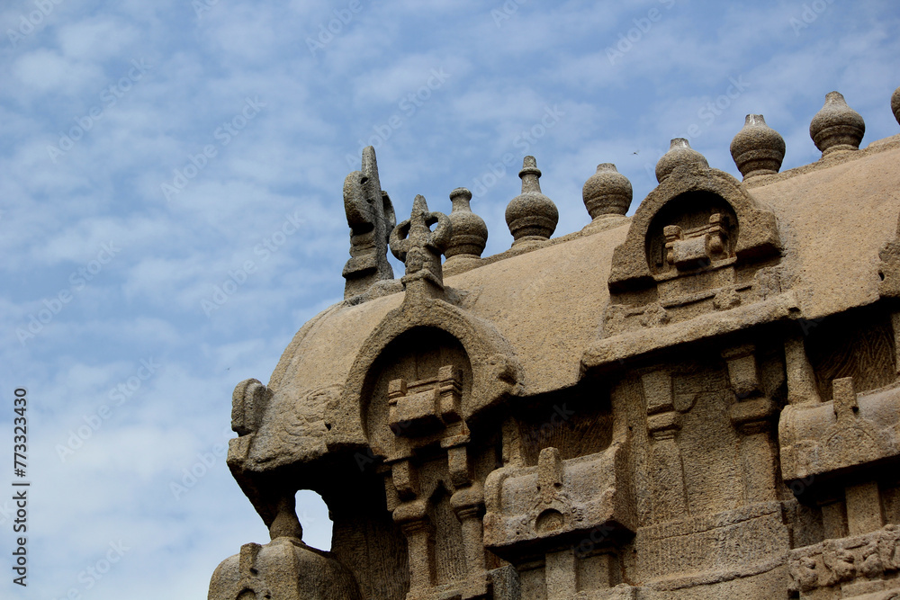 Obraz premium sea shore temple in mahabalipuram architecture