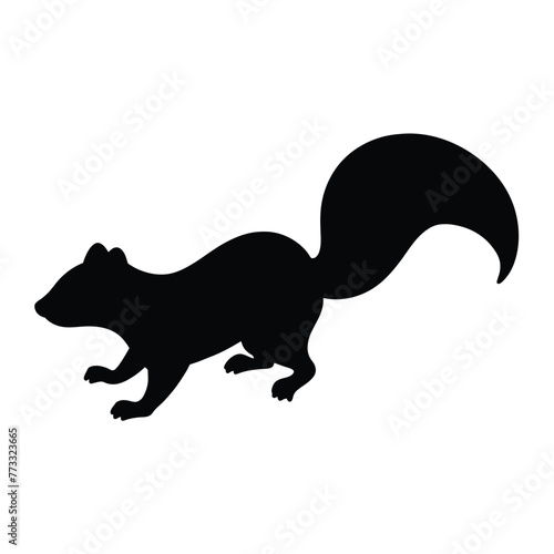 silhouette of a skunk animal on white
