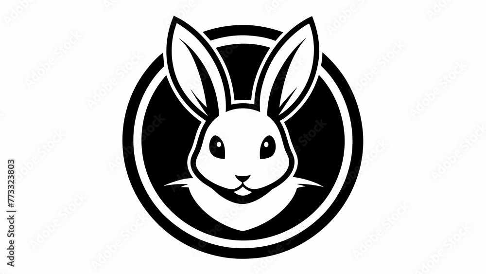 Obraz premium a-rabbit-icon-in-circle-logo vector illustration 