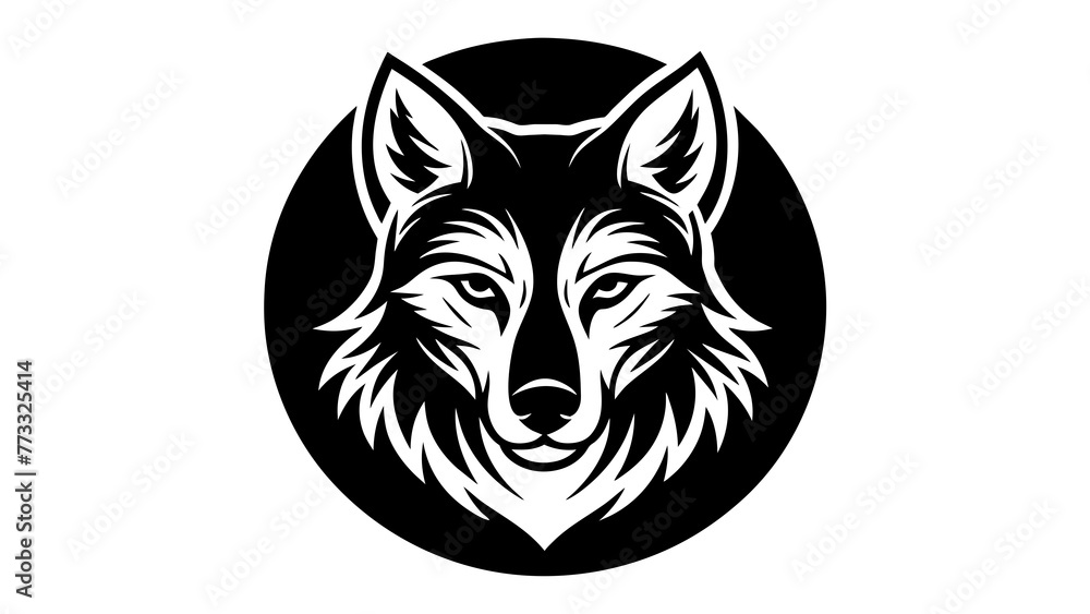 Fototapeta premium a-wolf-icon-in-circle-logo vector illustration 