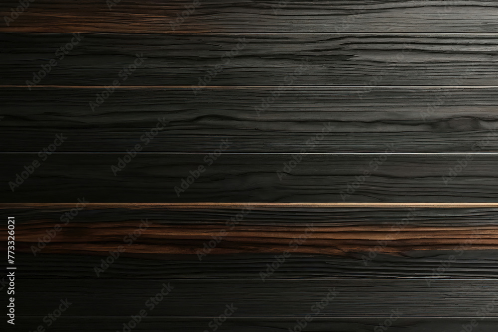 Fototapeta premium Surface of a Black and Brown Mahogany wood wall wooden plank board texture background with grains and structures