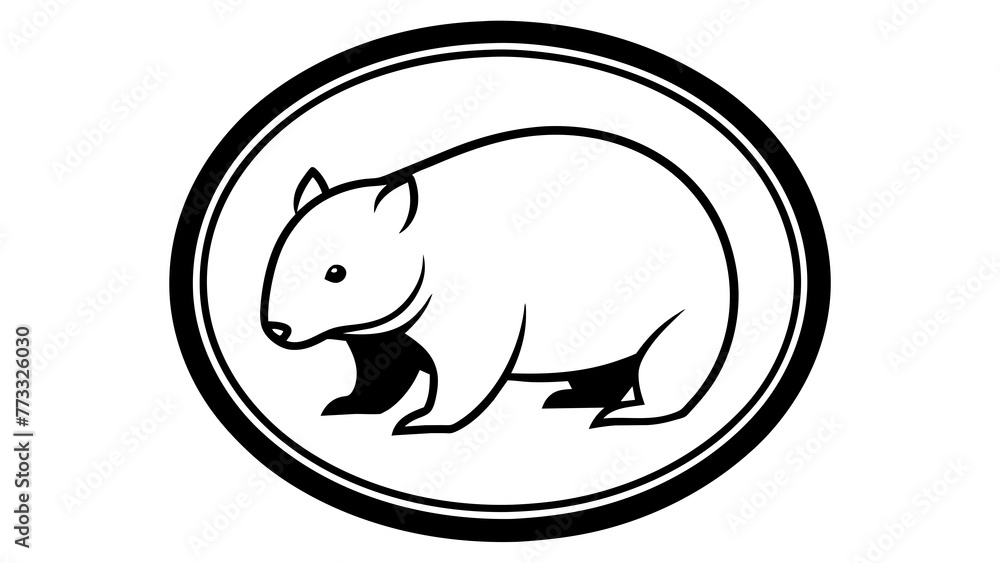 Fototapeta premium a-picture-of--a-wombat-icon-in-circle-logo vector illustration 