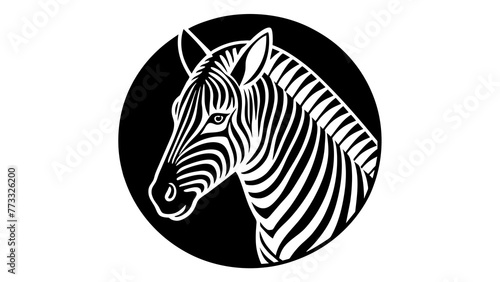 Photography a-picture-of--a-zebra-icon-in-circle-logo vector illustration