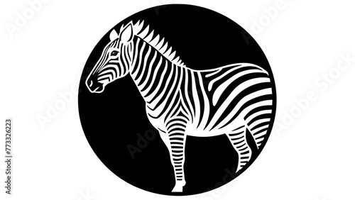 Canvas Print a-picture-of--a-zebra-icon-in-circle-logo vector illustration