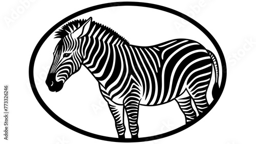 Canvas Print a-picture-of--a-zebra-icon-in-circle-logo vector illustration
