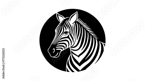 Photography a-picture-of--a-zebra-icon-in-circle-logo vector illustration