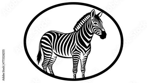Photography a-picture-of--a-zebra-icon-in-circle-logo vector illustration