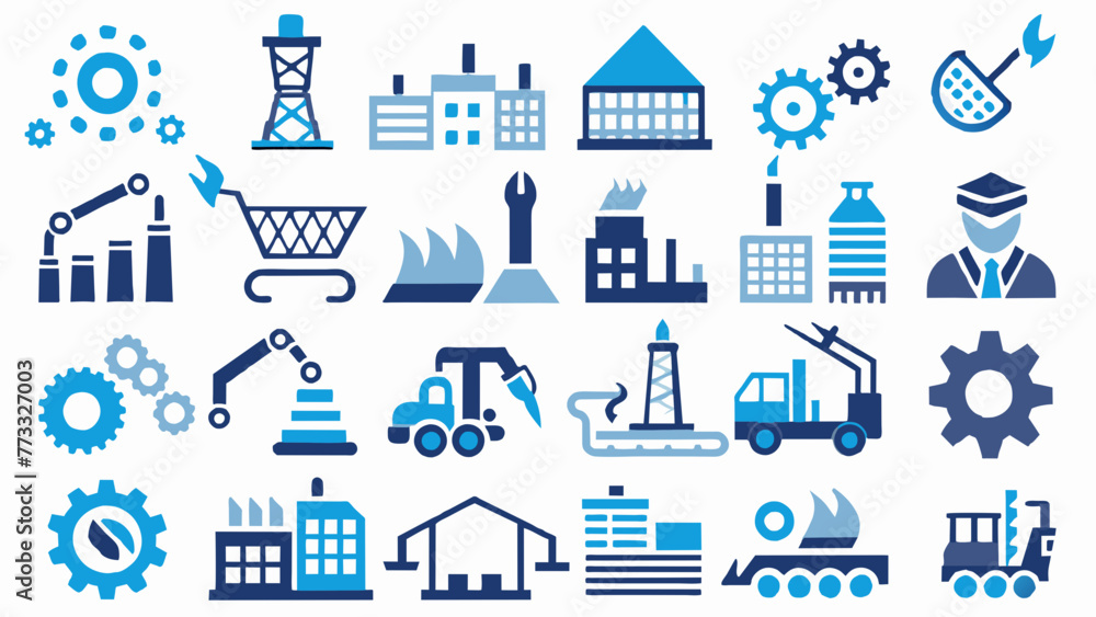 factory-icon-set--containing-industry--production vector illustration factory-icon-set--containing-industry--production vector illustration