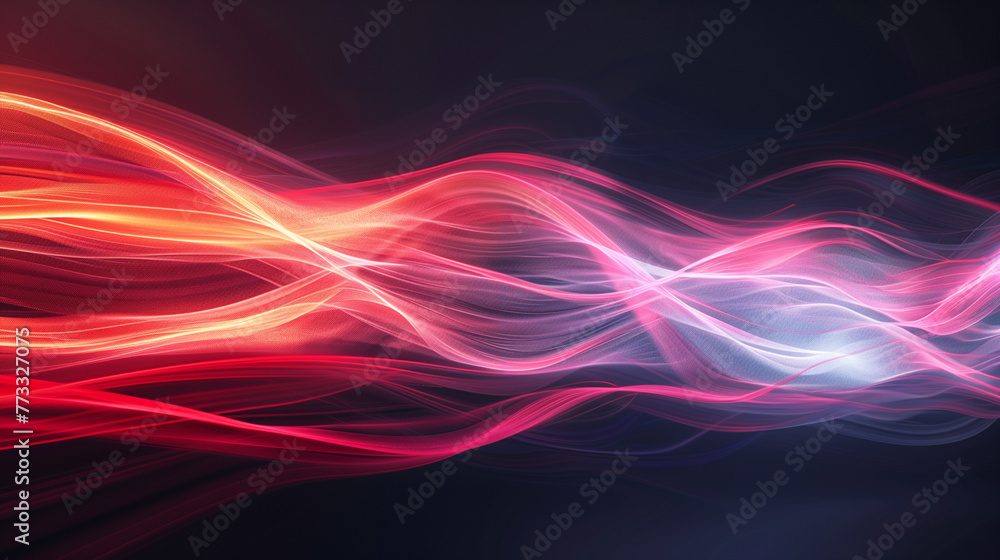 Fototapeta premium abstract red and blue background with smooth lines, lights and sparkles