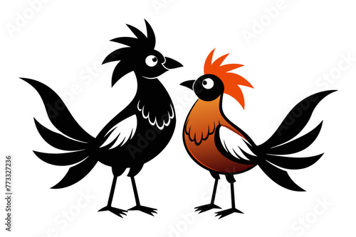  silhouette color image,Coco bird ,vector illustration,white background