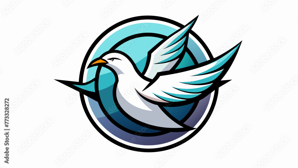 Obraz premium a-picture-of--a-seagull-icon-in-circle-logo vector illustration