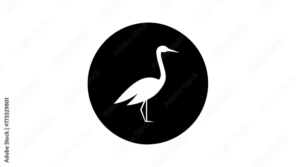 Obraz premium picture-of--a-stork--icon-in-circle-logo vector illustration 