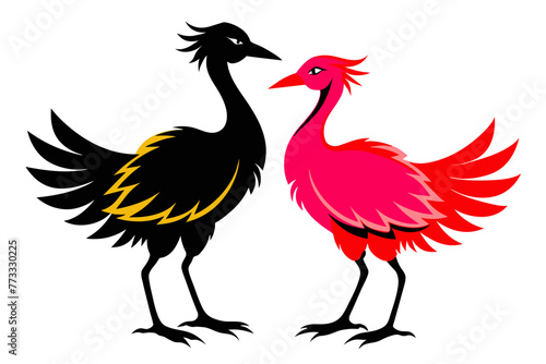  silhouette color image,Darcy bird ,vector illustration,white background © AL