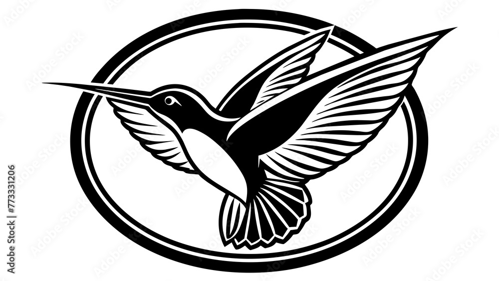 Obraz premium a-picture-of--a-hummingbird-icon-in-circle vector illustration